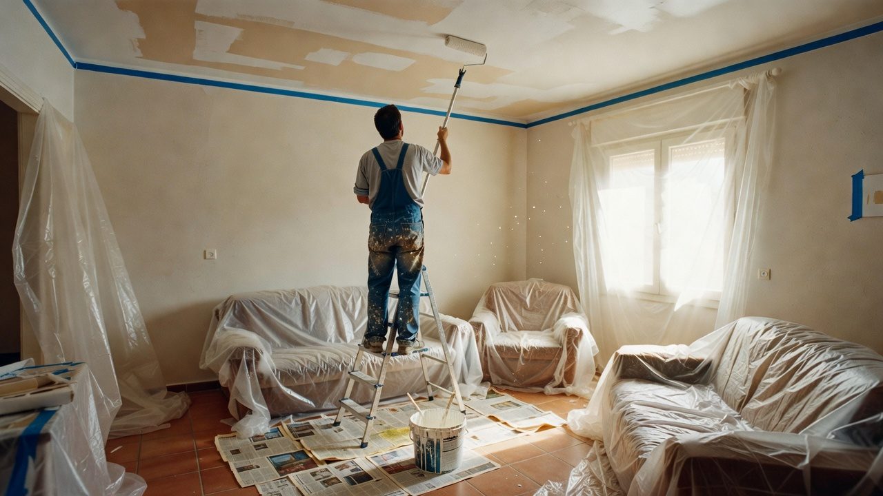 Cómo pintar el techo sin mancharlo todo